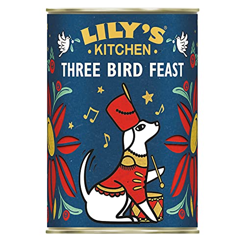 Lily’s Kitchen with Natural Ingredients Adult Wet Dog Food Tin Three Bird Feast Grain-free Recipe 6x400g
