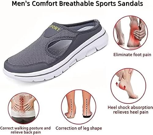 Esissenils Men's Comfort Breathable Support Sports Sandals, Meaboots Sports Sandals, Mens Meaboots Orthopedic Slip On Sandals #TOP3