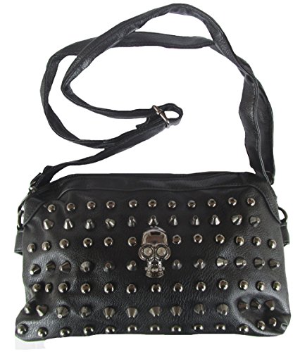 Rockabilly Punk Rock Sac à main pour bébé Noir Tête de mort Cover