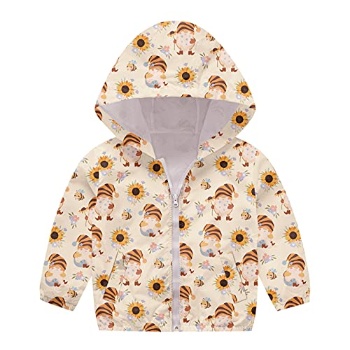 Jacket Baby Print Hooded Kids Toddler Zipper Windproof Coat Girls Autumn Girls Coat&jacket Toddler Quilted Jacket