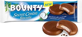 Bounty-Secret Centre Biscuits, Crisp Biscuits with a Coconut Centre and Covered in Milk Chocolate, (132g).
