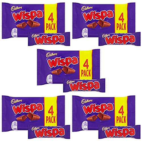 Cadbury Wispa Chocolate Bar 4 Pack (Pack of 5) 102g Each