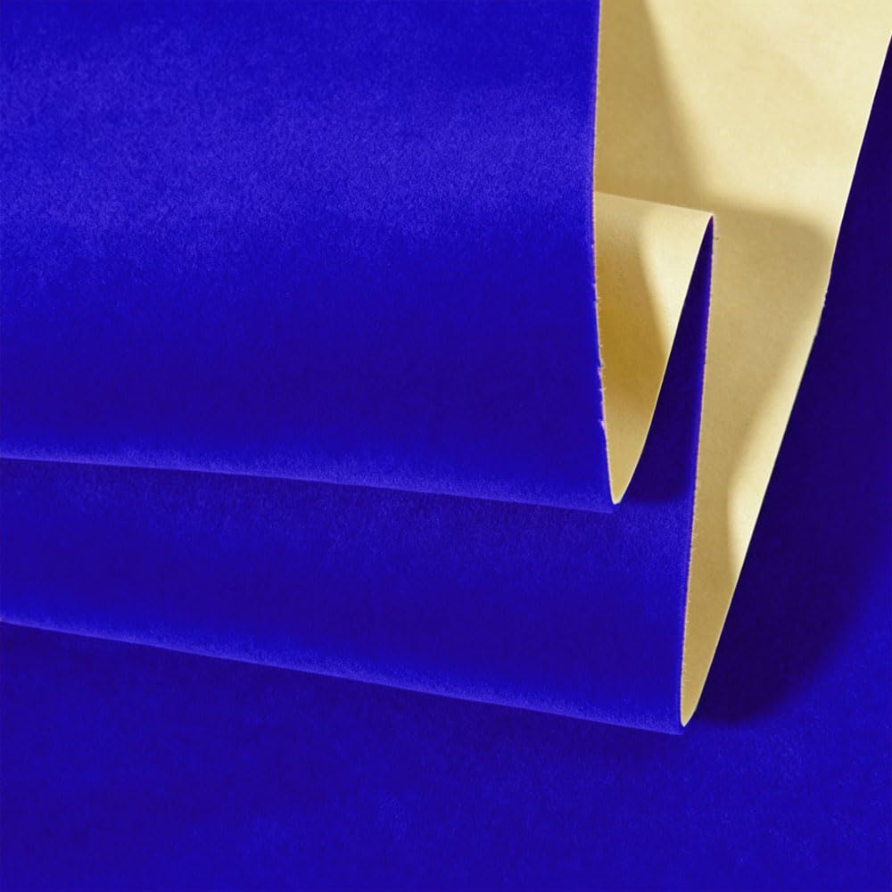 20cmx148cm Blue Felt Fabric Self Adhesive Felt Sheet Sticky Back Sheet for Box Drawer DIY Crafts