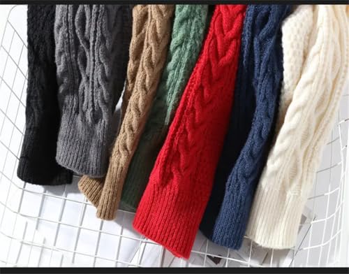 Men Sweater Vintage O Neck Solid Color Mens Knitted Pullovers Loose Harajuku Mens Knitting Pullover Sweaters3