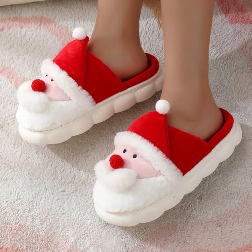 Santa Claus cotton slippers, non slip and warm, suitable for both men and women, suitable for indoor and outdoor wear4