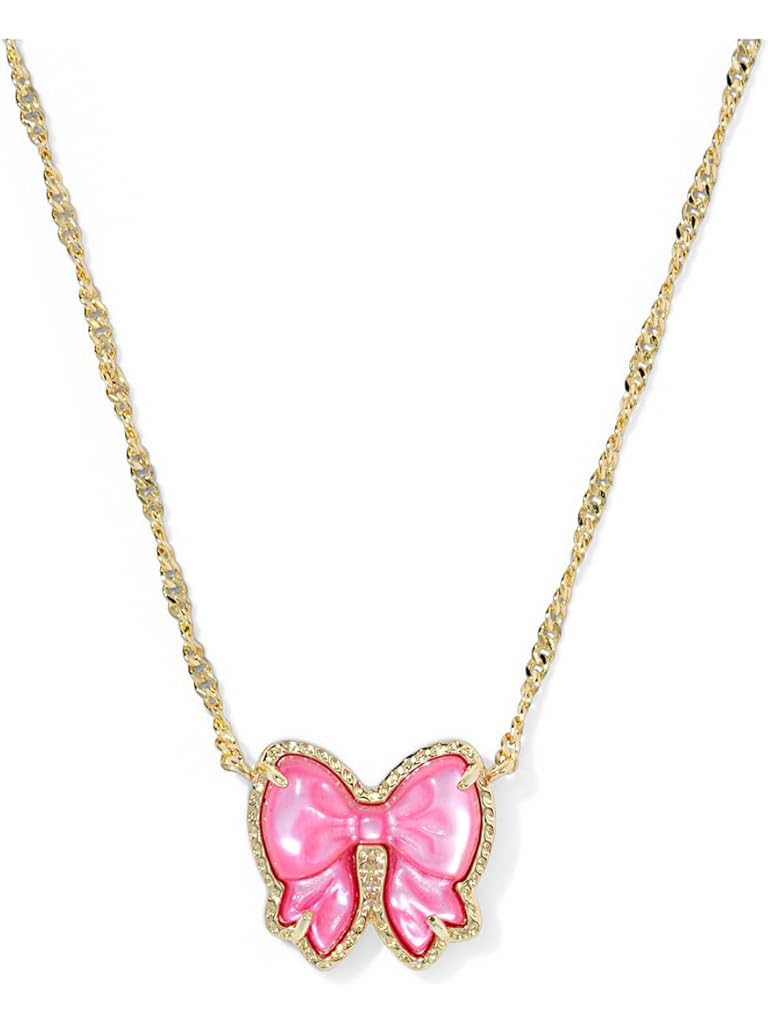 Pink Kendra Scott Haley Bow Short Pendant Necklace