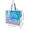 TotePrint Holografische Durchsichtige Tragetasche aus PVC – Wiederverwendbare Hologramm Einkaufstasche, Transparente Geschenktüten für Supermarkt, Events & Nachhaltiger Transport (1 Stück) (blau) #1