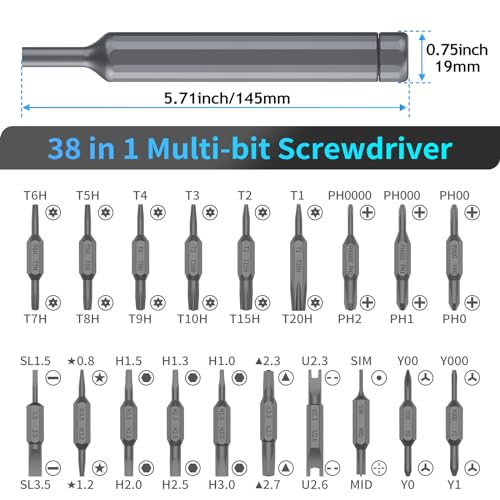 Divanc MT-M024 39 In 1 Precision Screwdriver Set, Mini Screwdriver Set With 38 Pcs Tough S2 Alloy Steel Bits thumb #2