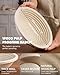 Wood Pulp Banneton Bread Proofing Baskets Set of 2, 9 Inch Round 2.2LB Sourdough Banneton Basket with Liner, Non-Stick Dough Proofing Bowl for Rising and Baking