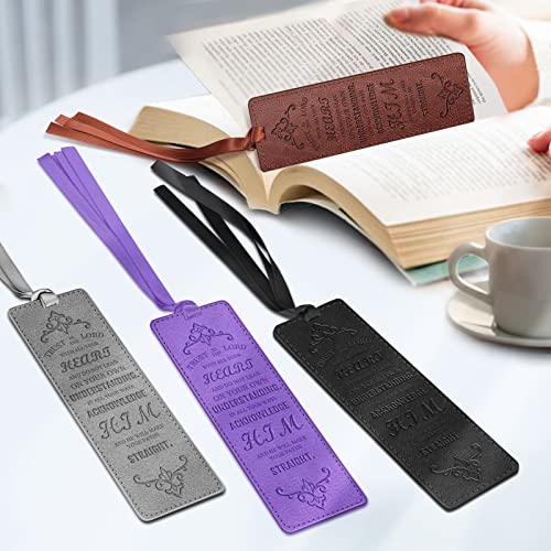 Finpac Leather Bible Bookmarks, Vegan Leather Bookmarks, Religious Bookmarks, Bible Verse Book Markers Church Gifts For Women Men [Trust In The Lord With All Your Heart] - Vintage Brown #TOP6