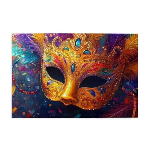 Colorful Venetian Party Mask 1000 Piece Jigsaw Puzzles For Adults Wooden Puzzles For Adults Gifts Home Decor