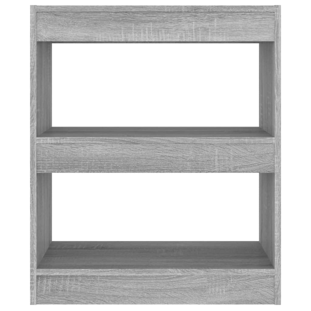 Bücherregal Grau Sonoma 60x30x72 cm, Raumteiler mit Stauraum für Bücher, Zeitschriften und DVDs, Robustes und stabiles Regal für Flur und Wohnraum, pflegeleicht mit feuchtem Tuch