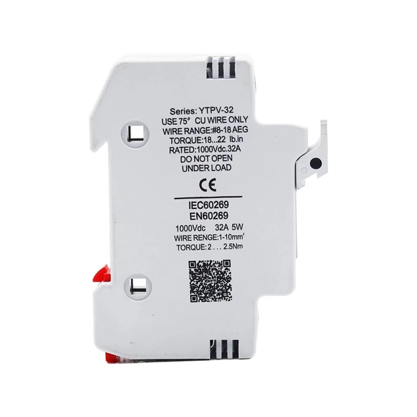 Photovoltaik Sicherungshalter DC 2-polig YTPV-32 1000 V ohne Indikator zum Schutz von Solaranlagen