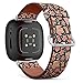 CJBROES Replacement Leather Watch Band, Compatible with Fitbit Versa 3 and Fitbit Sense of Wristband Bracelet Accessory - Gingerbread Cookies