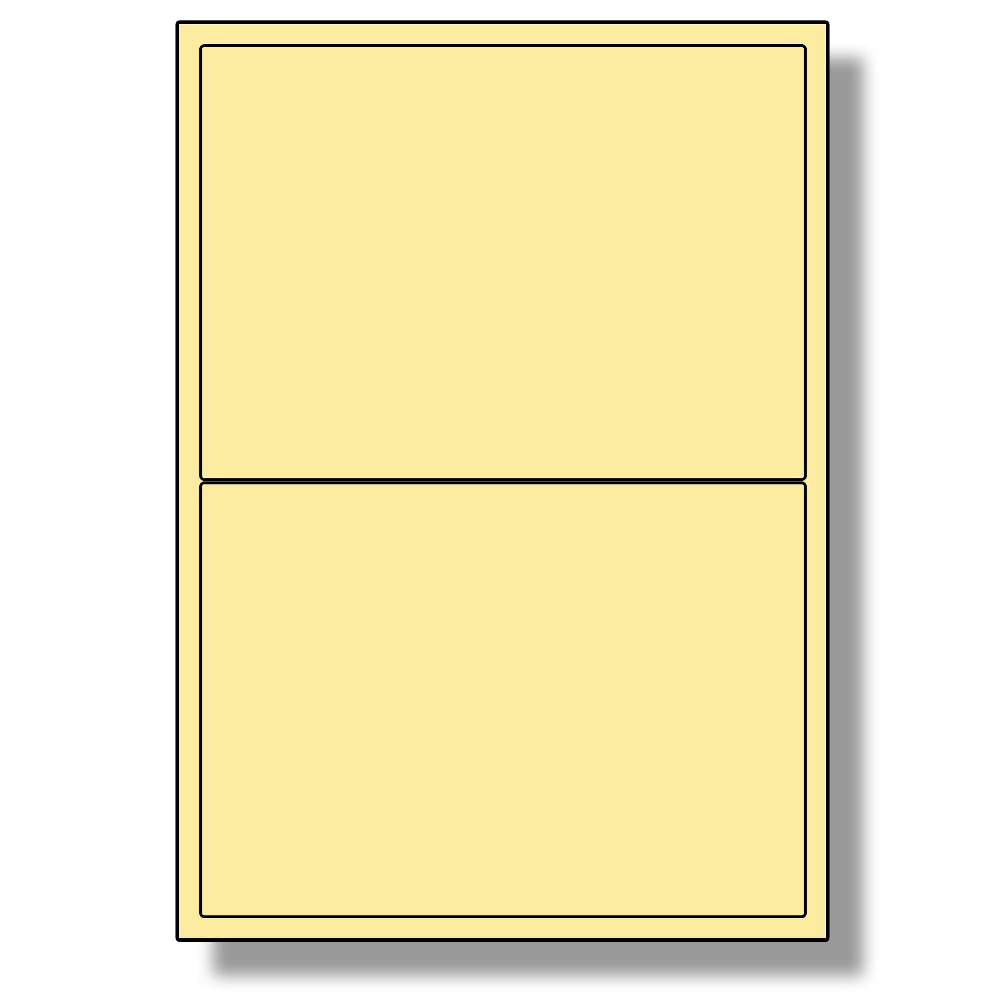 Label Planet® 2 Per Sheet, 50 Sheets (100 Cream Labels). Coloured Paper Labels Rounded Corners, 199.6 x 143.5mm, LP2/199 C. — image 1
