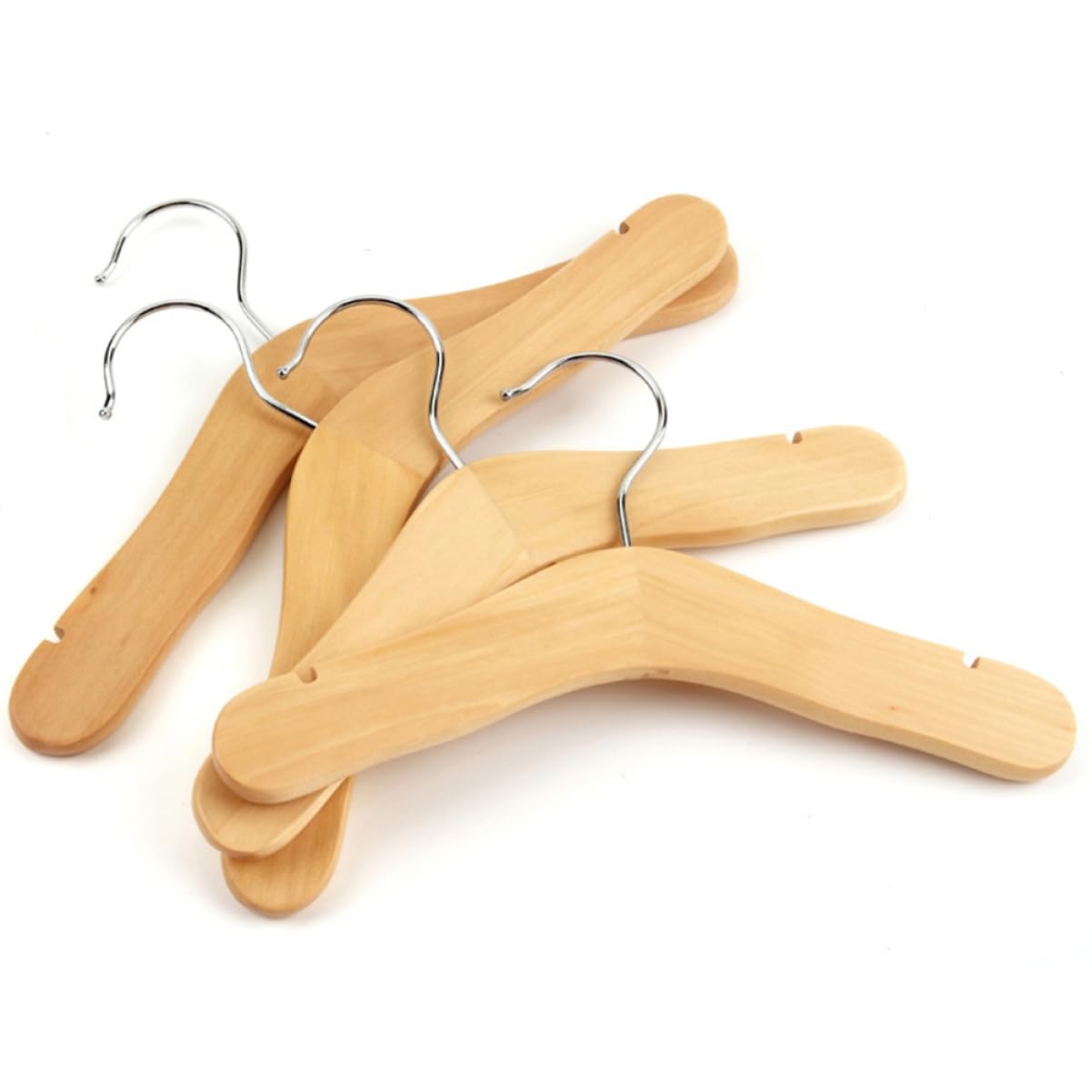 Lurrose 5er Set Kinderkleiderbügel Aus Holz – Mit Hosenclip, Platzsparend, Für Baby- & Kinderkleidung