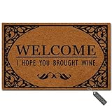 MsMr Doormat Funny Entrance Floor Mat Welcome I Hope You Brought Wine Indoor Decorative Doormat Floo