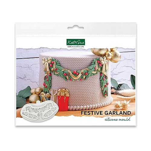 Moule en silicone Noël Katy Sue Festive Garland aux détails parfaits 12mm