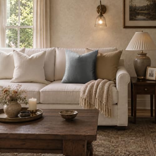 Image of GIGIZAZA Decorative Throw Pillow Covers 24 x 24,Sofa Cushion Grey Pillow Covers,Velvet Pillow Square Cushion Covers (Deep Grey, 24 x 24- Set of 2)