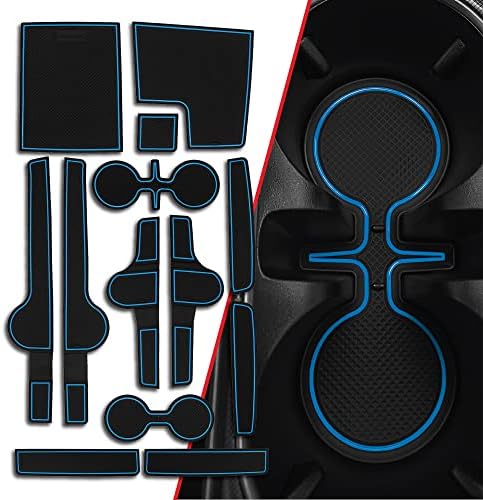 CupHolderHero Compatible with Ford Escape Accessories 2017-2019 Premium Custom Interior Non-Slip Anti Dust Cup Holder Inserts, Center Console Liner Mats, Door Pocket Liners 23pc Set (Blue Trim