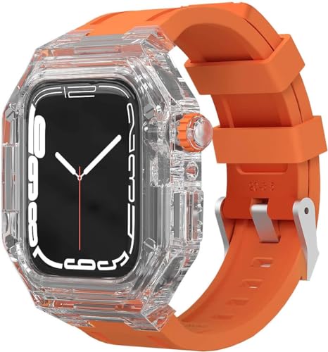 Bracelet de montre en caoutchouc transparent antichoc pour iWatch 8 et 7 étanche