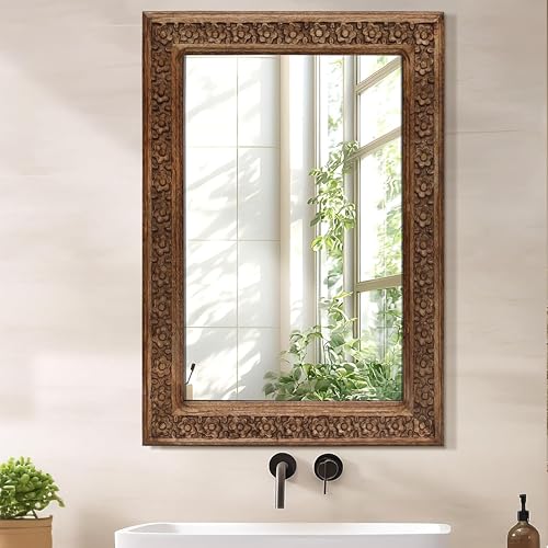 The Wooden Town Rustic Mirrors for Wall Large 24