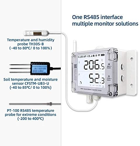 UbiBot RS485 Soil Temperature and Moisture Sensor, Waterproof Soil Probe, Garden Soil Temperature Humidity Monitor, Stainless Steel Soil Tester, (Audio Jack, for GS1 device only)
