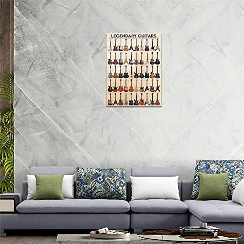 Minimalist Decor Guitar Wall Art Music Guitar Pictures Wall Decor Canvas Prints Framed Modern Artwork Painting For Living Room Bedroom Bathroom 12"X16" #TOP2