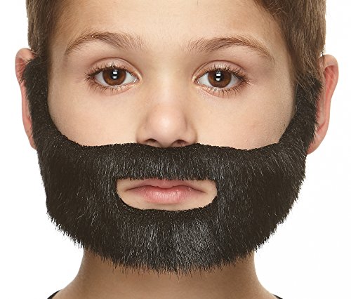 Mustaches Self Adhesive Nobleman Fake Beard For Kids, Novelty, Small Realistic False Facial Hair, Costume Accessory For Children, Black Lustrous Color #TOP25