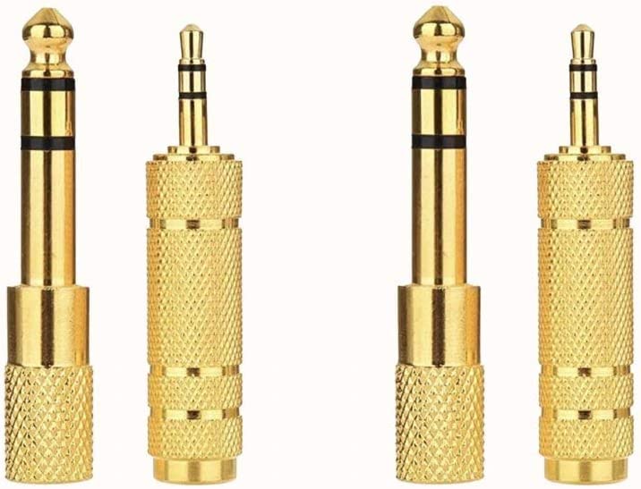 Image of [ 4 Pieces Headphone Adapter- 6.35mm Male to 3.5mm Female-3.5mm to 6.35mm Female Jack Audio Stereo Converter for Guitar amps, Stereo System, Headphones