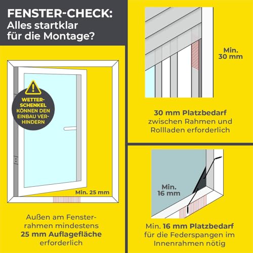 EASYmaxx Insect Protect | Teleskop-Insektenschutzgitter | Fliegengitter Fenster | mit vormontierten Rahmen | ausziehbarer Insektenschutz | integriertes Netz | anthrazit | 4er-Set