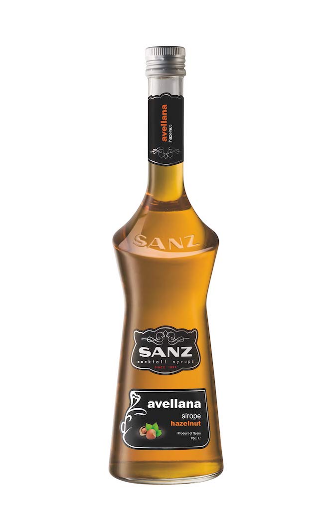 hazelnut syrup sanz syrup for coffee and cocktails from Spain. 0.7 l alcohol-free