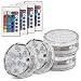 Topist Submersible LED Light, 10-LED RGB Waterproof Battery Powered Lights with IR Remote Controller for Aquarium, Vase Base, Pond, Swimming Pool, Garden, Party, Weeding, Christmas, Halloween,4 Pack