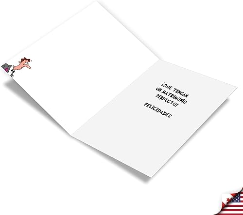 Miniatura 2 de NobleWorks Divertida tarjeta de felicitación de boda española con sobre de 5 x 7 pulgadas (1 tarjeta), felicitaciones, gracias cambiar todo