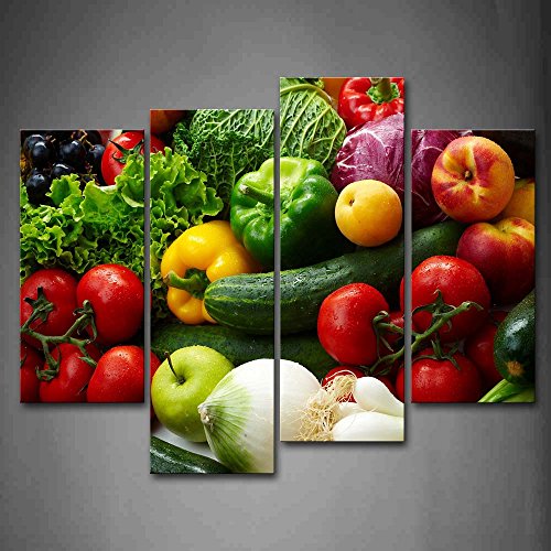 Colorful Various Vegetables Wall Art Fruit Canvas Food...