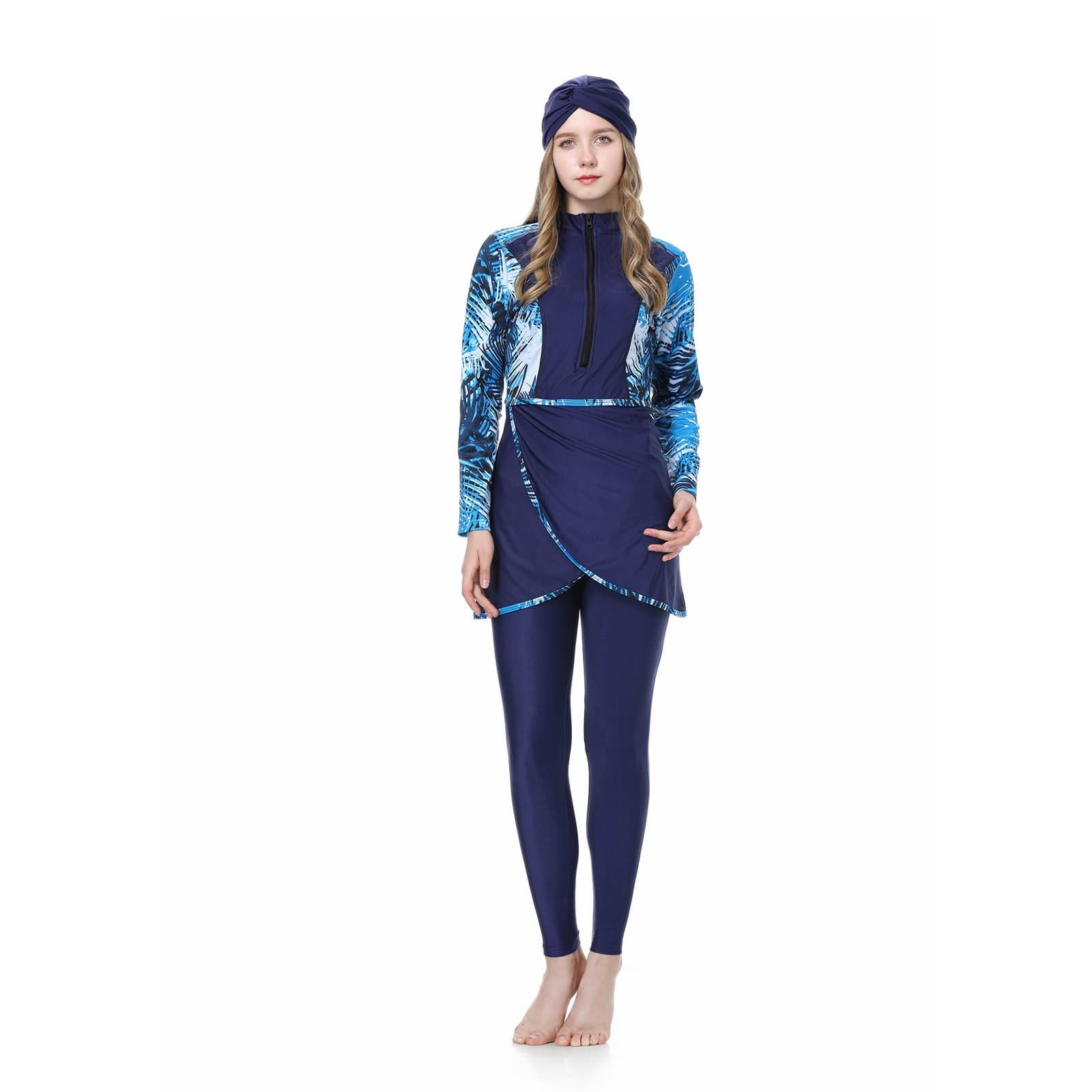 Burkini Damen: Muslimische Badeanzug Sonnenschutz Push Up Große Größe Badeanzüge Schwimmanzug Shape Bauchweg Swimwear Swim Suit Slim Fit Bademode Badebekleidung