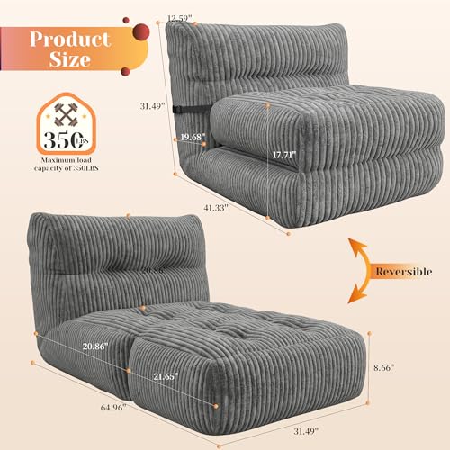Homkdom Big Bean Bag with Ottoman