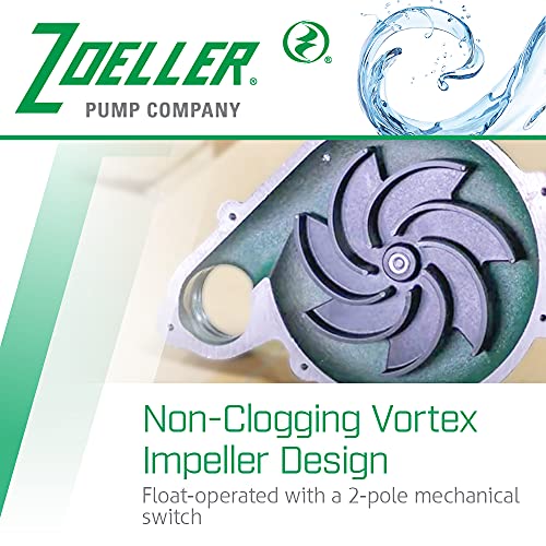Zoeller Waste-Mate 267-0001 Sewage Pump, 1/2 Hp Automatic – Heavy-Duty Submersible Sewage, Effluent Or Dewatering Pump #TOP4