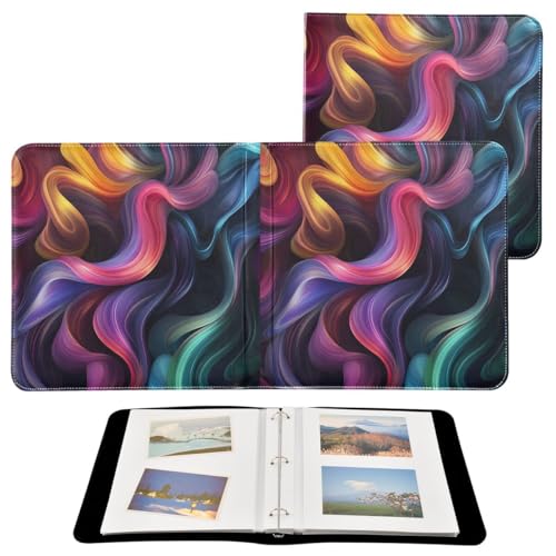 JUMBEAR Álbum de fotos grande autoadhesivo con 20 páginas, álbum de recortes para boda, familia, bebé, vacaciones, colorido ondulado