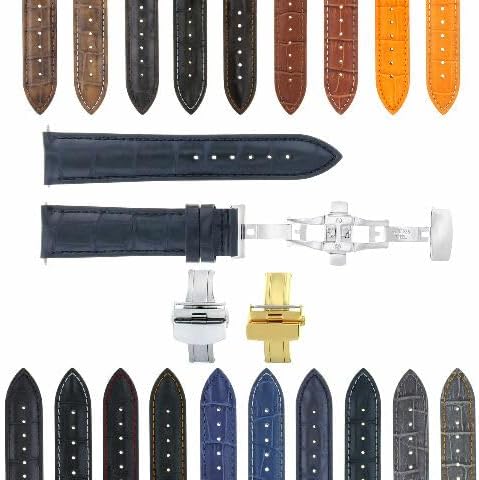 17-24mm Leather Watch Band Strap With Clasp Compatible With Maurice Lacroix 2B