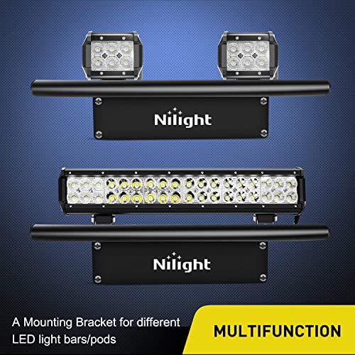 Image of Nilight 20Inch 126W LED Light Bar Spot Flood Combo Driving Off Road with Front License Plate Mounting Bracket Wiring Harness for Trucks Pickup Car SUV ATV UTV 4x4 Van Camper, 2 Years Warranty