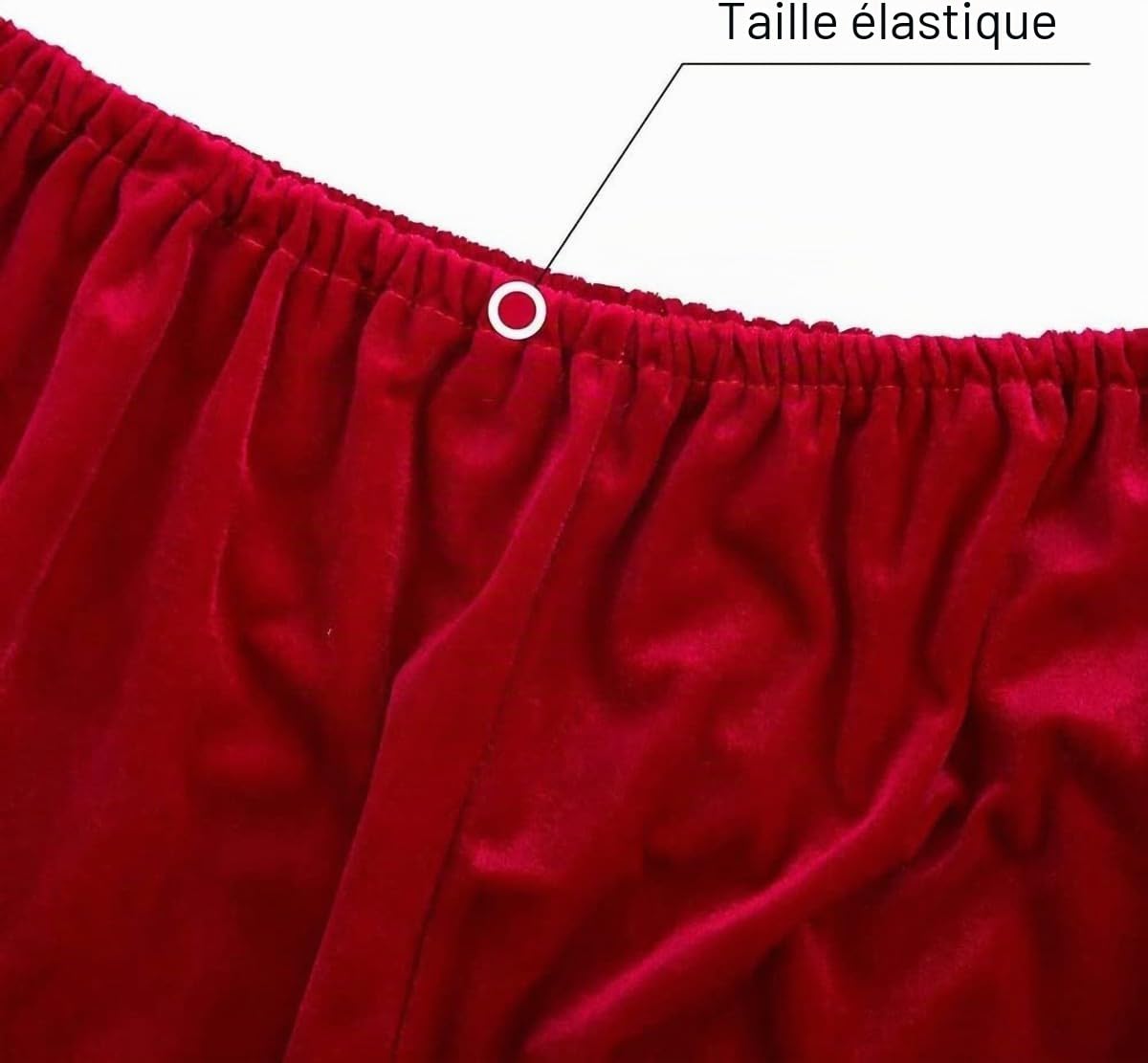Costume Père Noël pour homme 10 pièces Costume de Père Noël Déguisement de Père Noël pour Noël Costume en velours rouge vin avec perruque Barbe Fête de Noël Cosplay Ensemble de luxe 7pcs,5XL.