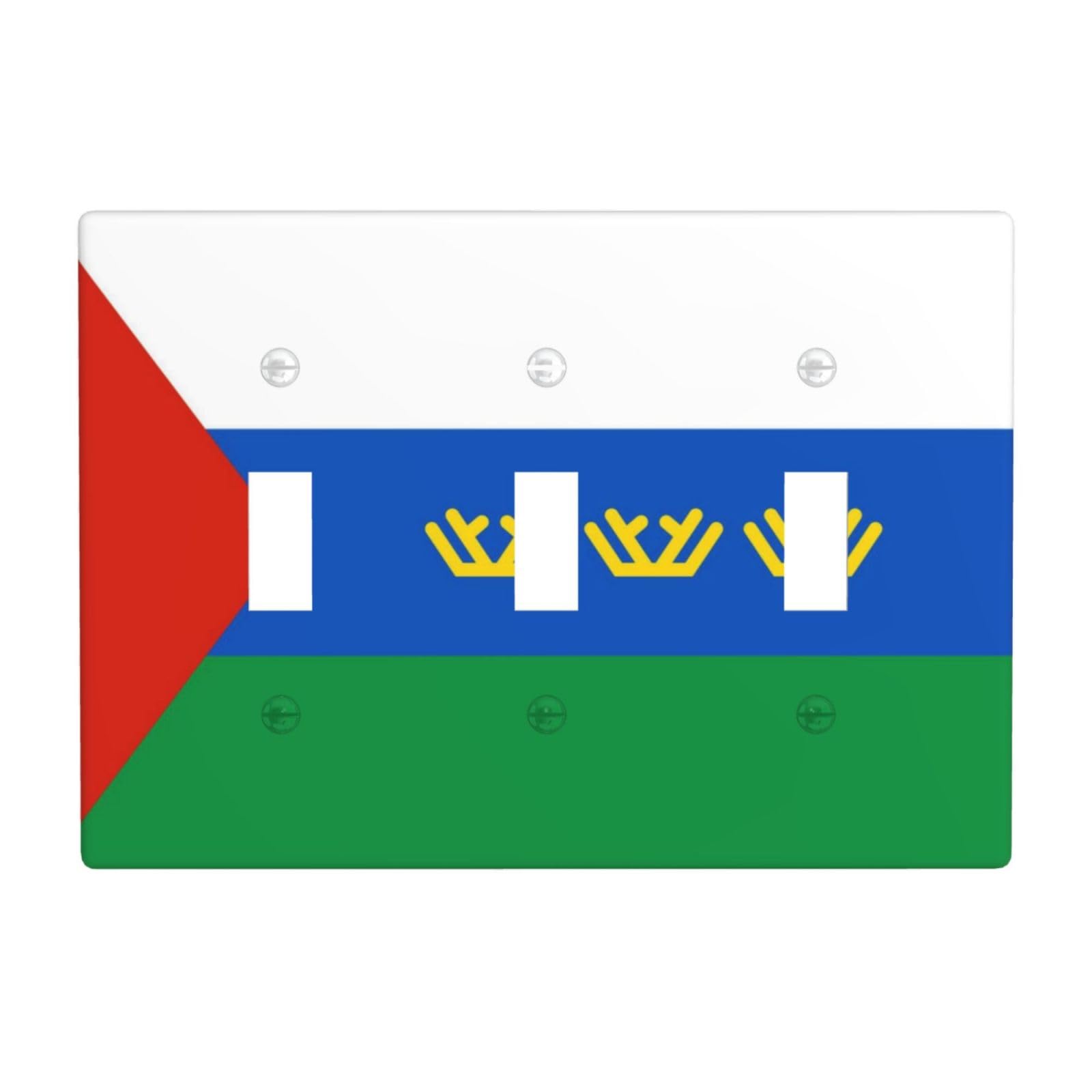 Flag of Tyumen Oblast 3 Gang Switch Plate Cover-Unbreakable Polycarbonate Wall Plate, Heat Resistant Toggle Switch Decor for Home