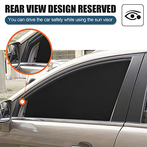 Car Side Window Sun Shades, 4 Pcs Magnet + Velcro Reinforcement Universal UV Protection Blackout Privacy Car Curtains for Family, Baby, Kids, Camping - Thumbnail 5