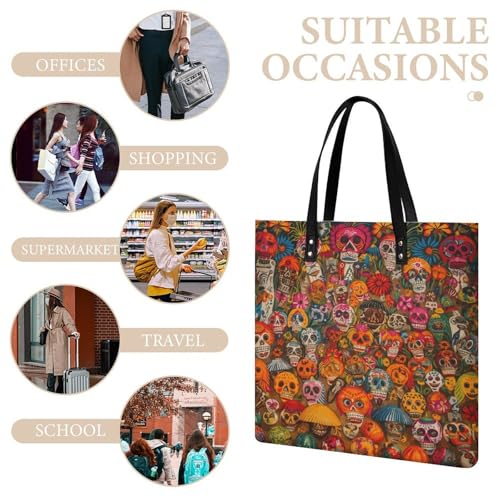 Sac fourre-tout mexicain grand format en cuir synthétique chic