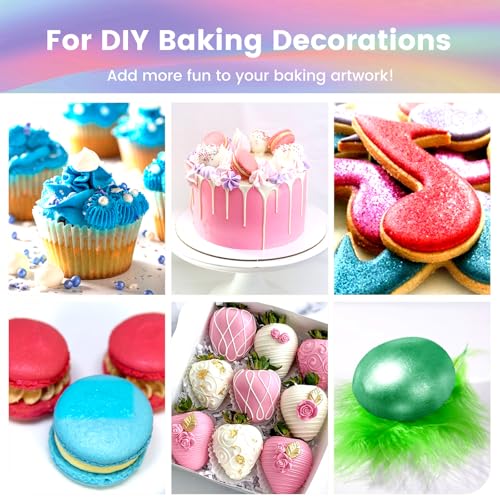 image for PUPKOLI 5 Colors Edible Glitter Set, Edible Glitter for Drinks, Luster