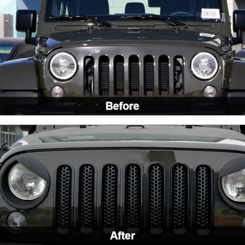 Garniture et inserts en maille de grille haut de gamme pour Jeep Wrangler JK JKU