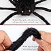 D-FantiX Giant Halloween Spider Motion Voice Activated, 4 Feet Large Light Up Spider with Web Realistic Fake Spider Electronic Scary Halloween Decorations Props Indoor Outdoor Yard