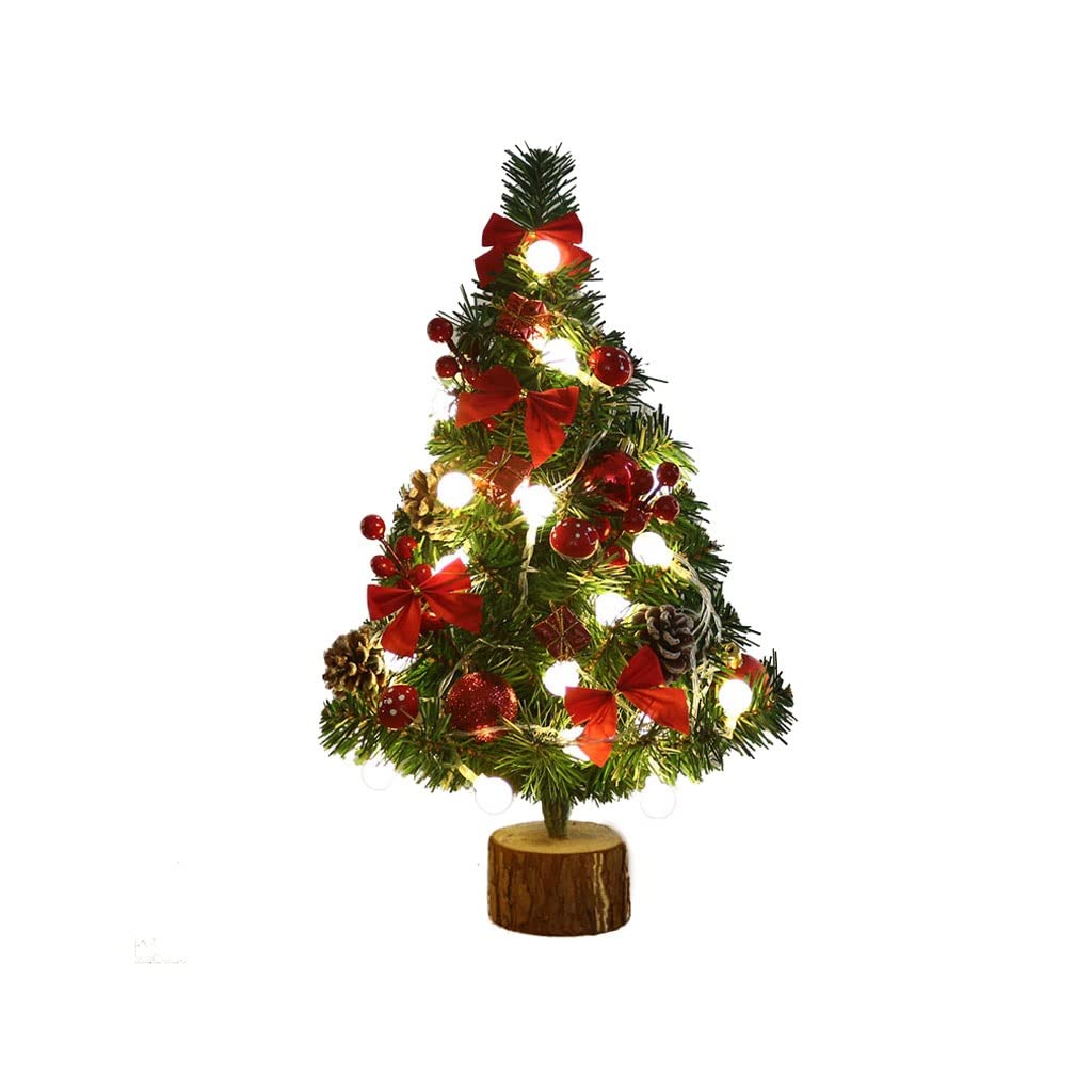 Christmas gifts Tabletop choinki, mini sztuczna choinka z PROWADZONY Światła i świąteczna dekoracja na dekorację wakacyjną christmas ornament decoration (Color : A)