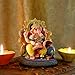 Indian God Ganesha Idol Statue - 5.4”H Ganesh Statue Sitting on Throne Murti India Ganapati Pooja Item Home Office Temple Mandir Shrine Altar Diwali Puja Decor Ideal Gifts for Indian Friend Relative
